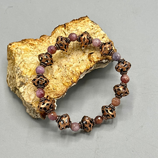 Corundum and copper bracelet