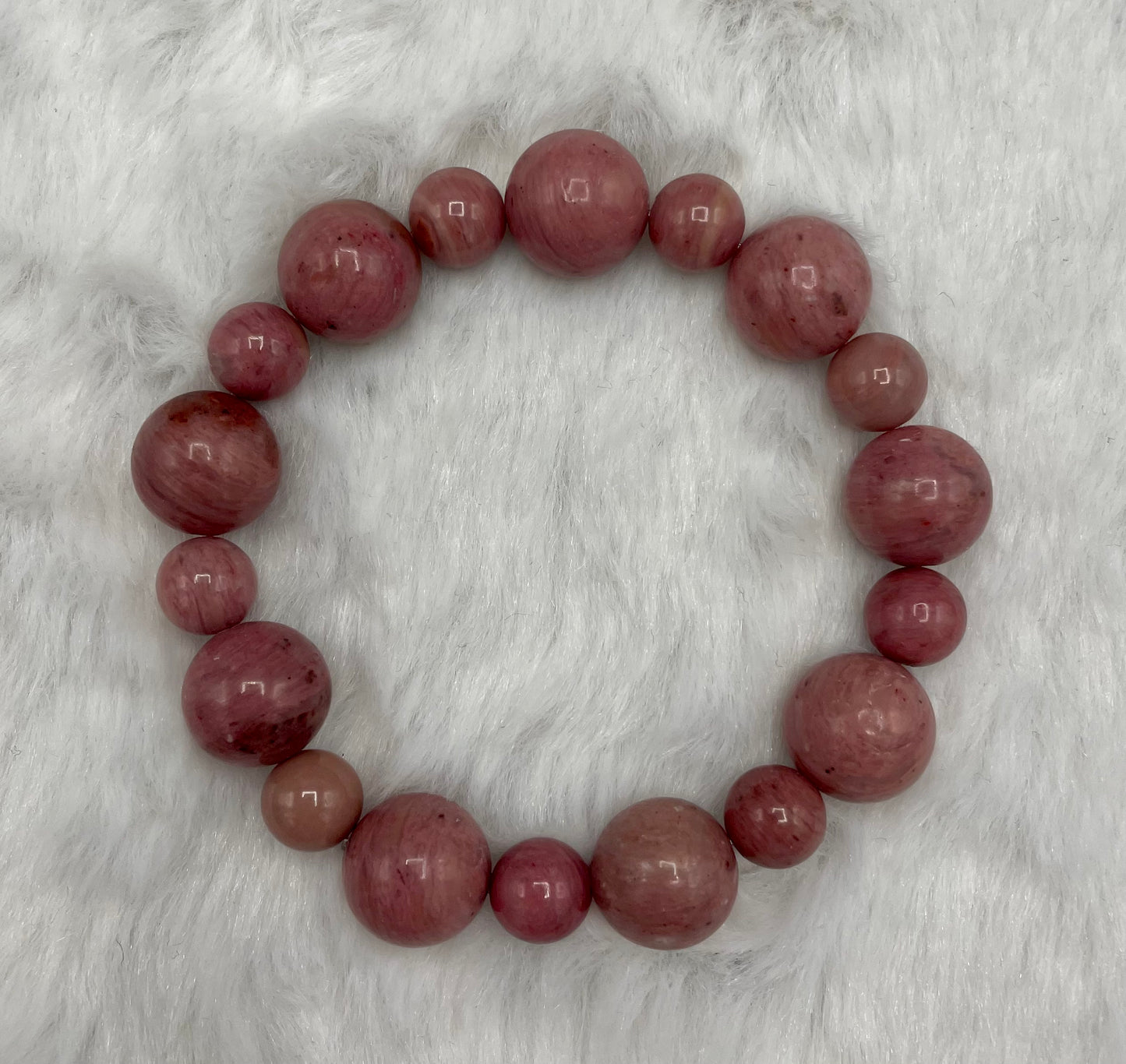 Rhodonite Chunky Beaded Bracelet