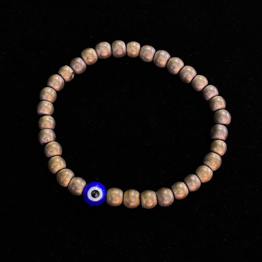 Matte Gold Hematite gemstone Evil Eye Bracelet