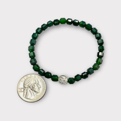 Green Agate and Yin Yang Bracelet