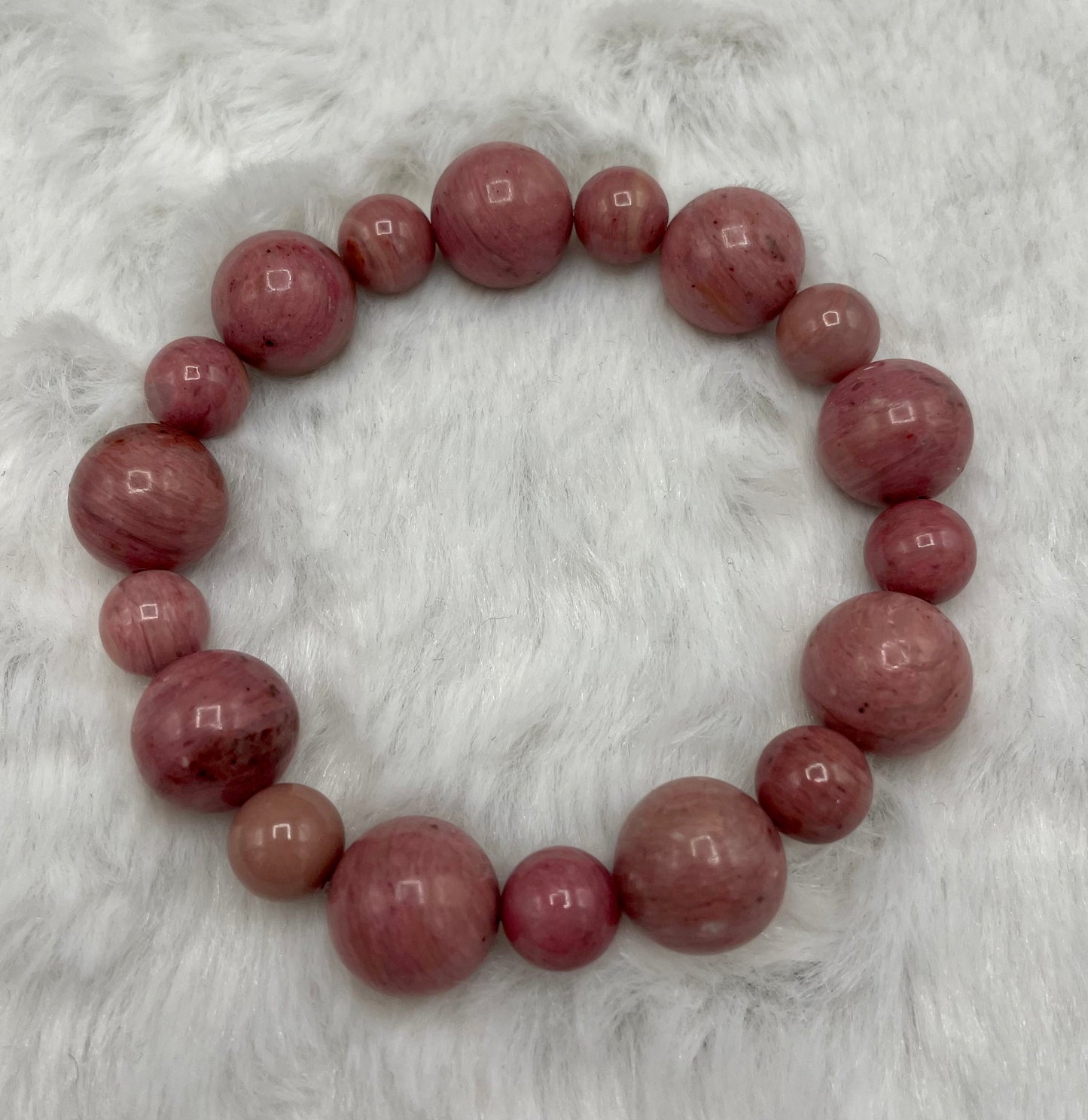 Rhodonite Chunky Beaded Bracelet