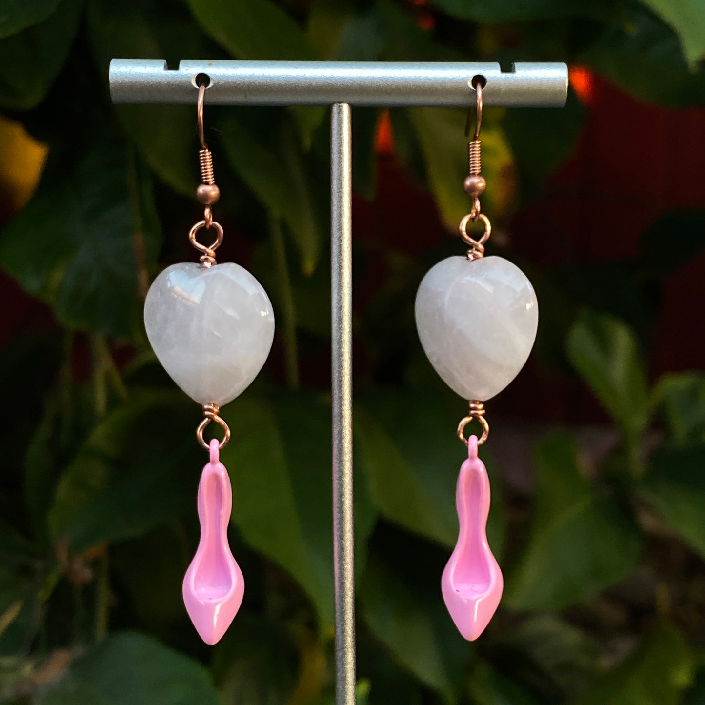 Pink Shoe and Rose Quartz Earrings-large