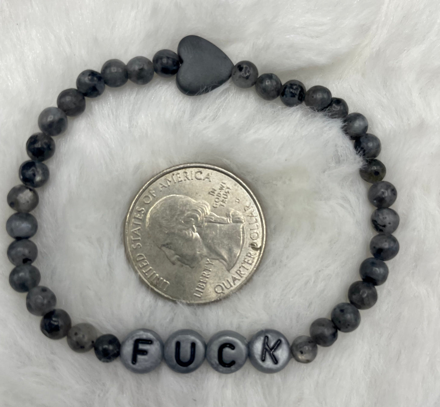 Larvikite “Fuck” Bracelet