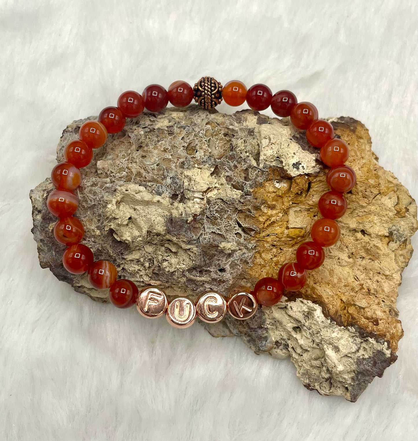 Carnelian “”Fuck” Bracelet