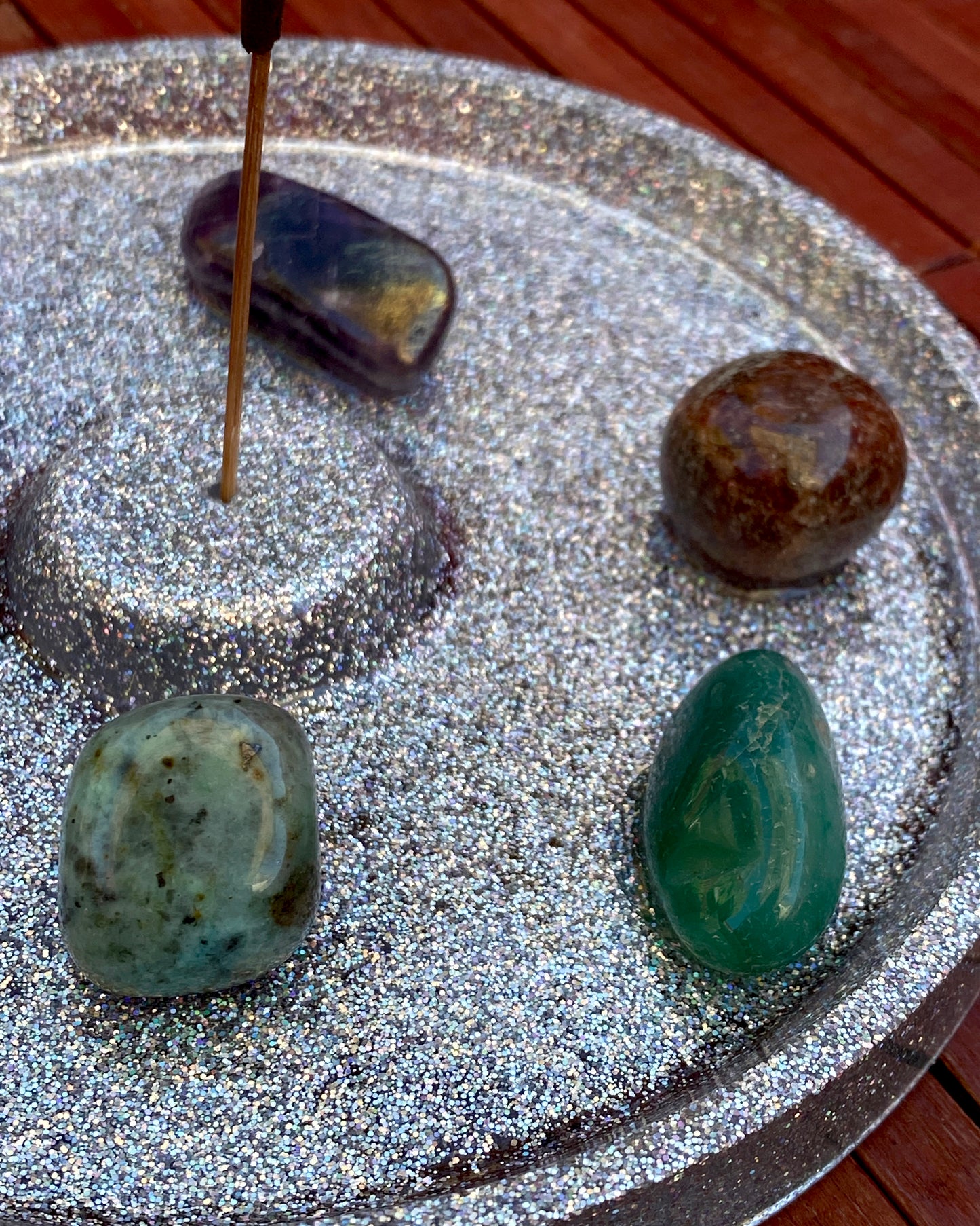 Gemstone Hand poured resin Incense Holder