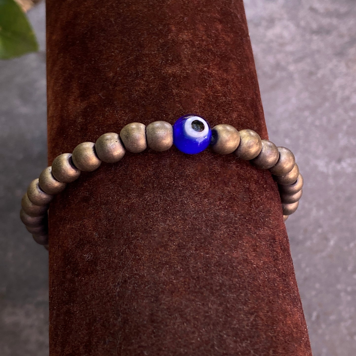 Matte Gold Hematite gemstone Evil Eye Bracelet