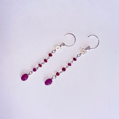 Ruby gemstone Dangle Earrings