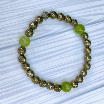 Peridot and Pyrite Bracelet