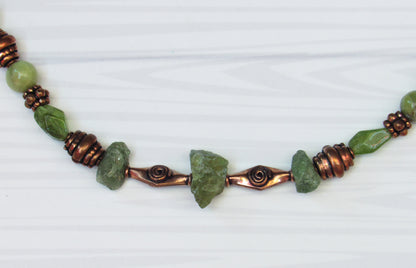 Peridot and Copper Necklace