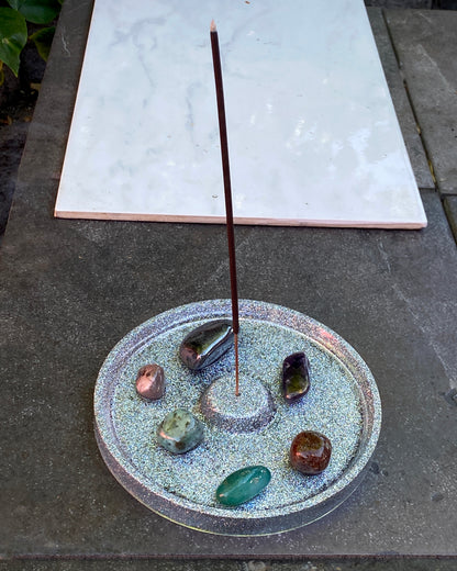 Gemstone Hand poured resin Incense Holder