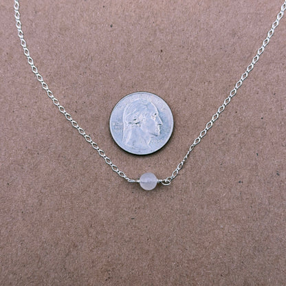 Moonstone gemstone silver chain choker necklace