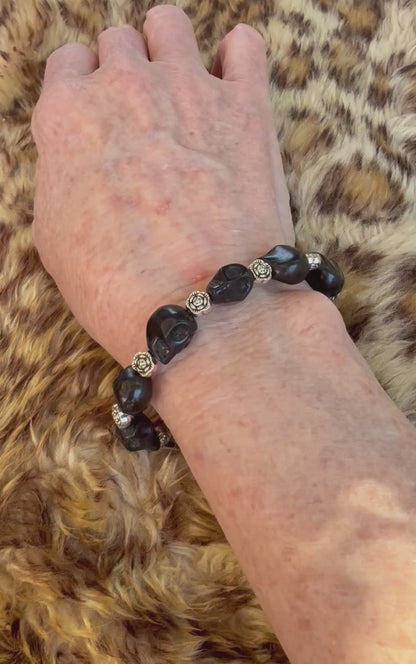 Skull and rose bracelet