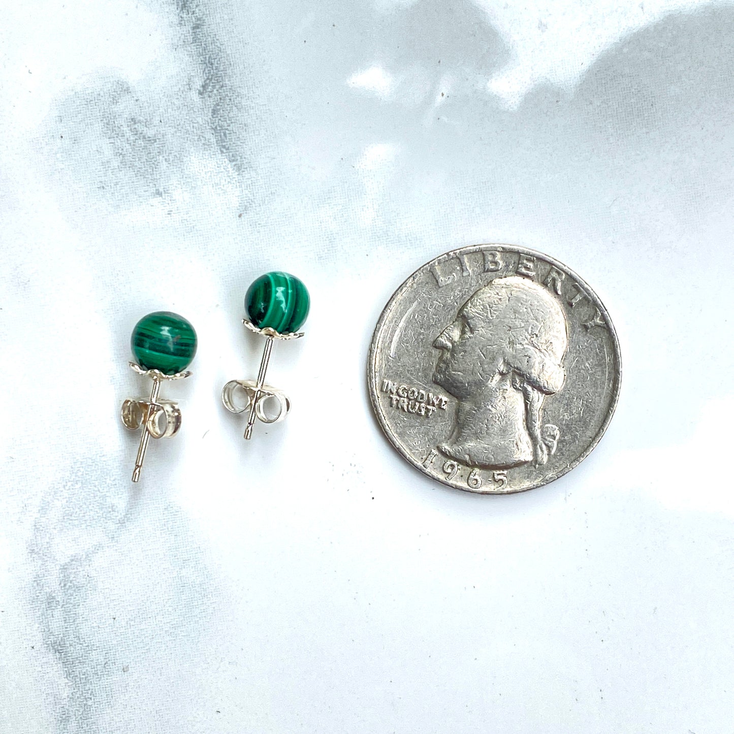 Genuine Gemstone stud Earrings with Sterling silver