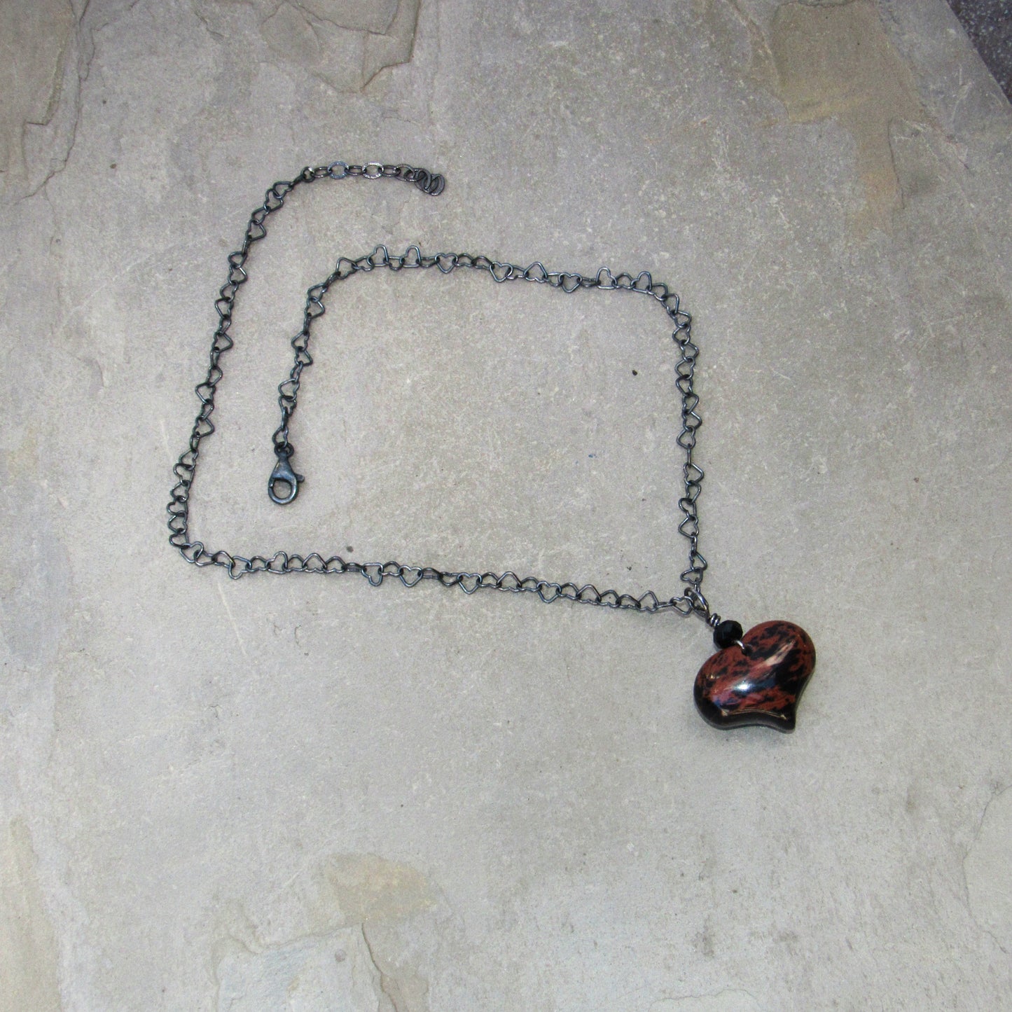 Gemstone Heart Pendants on Chain