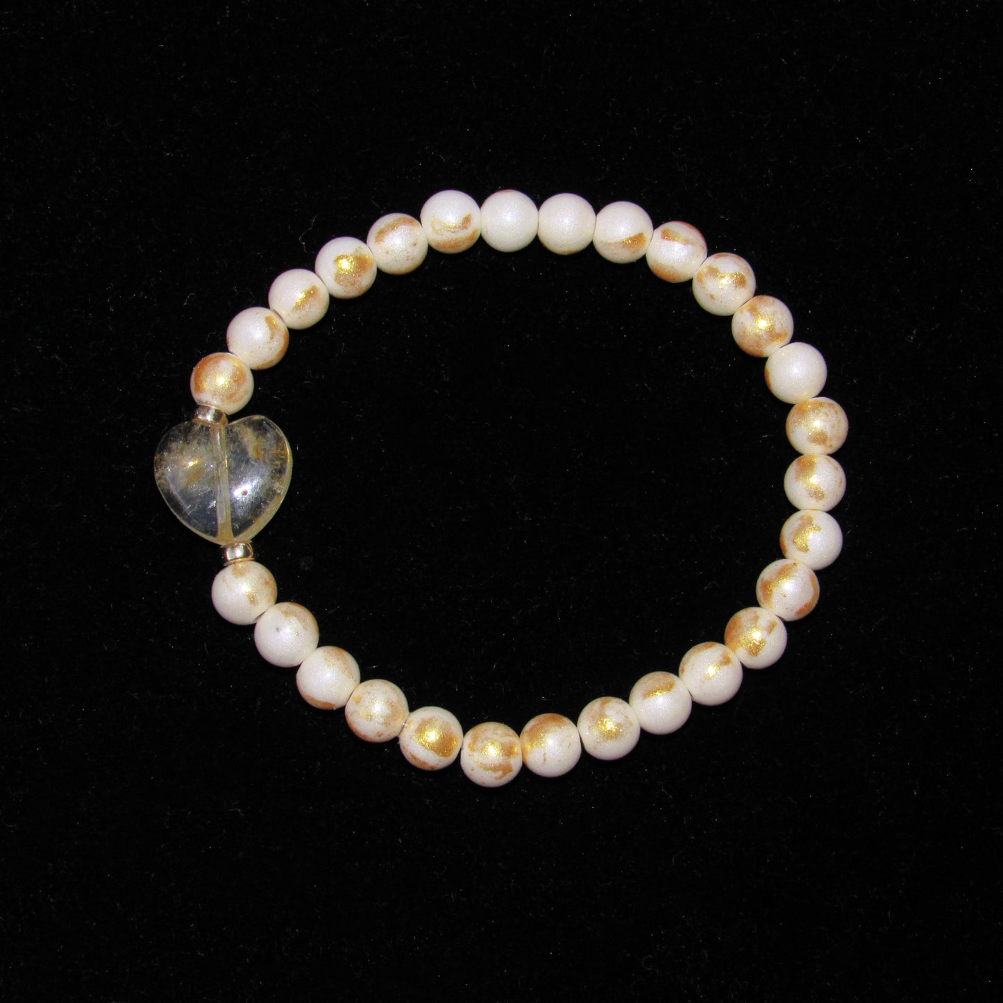 Metallic Jade and Citrine Gemstone Heart Bracelets with 14 kt gf