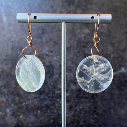 Quartz Full Moon Earrings