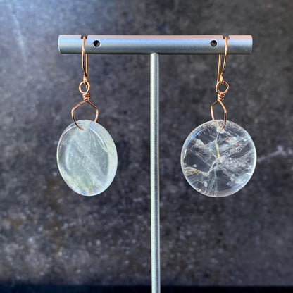 Quartz Full Moon Earrings