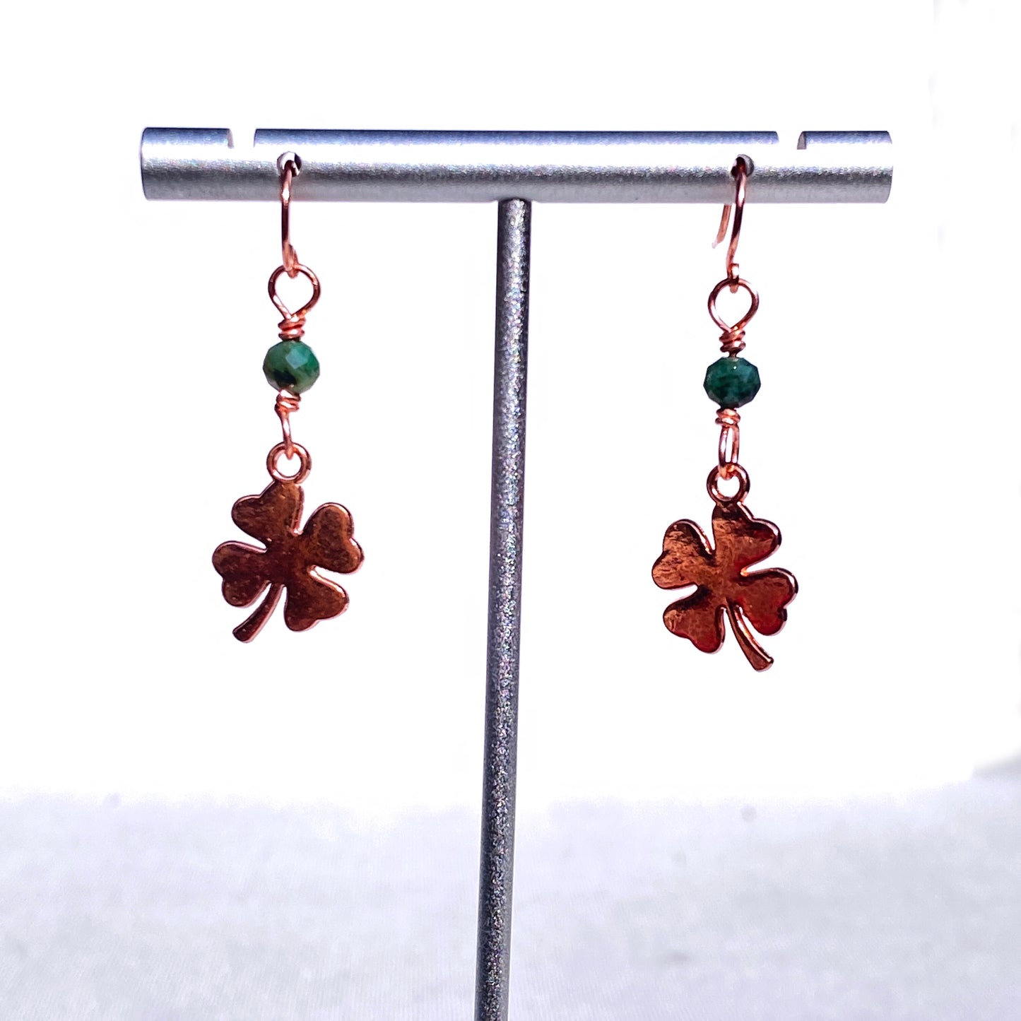 Clovers and Gemstone Earrings