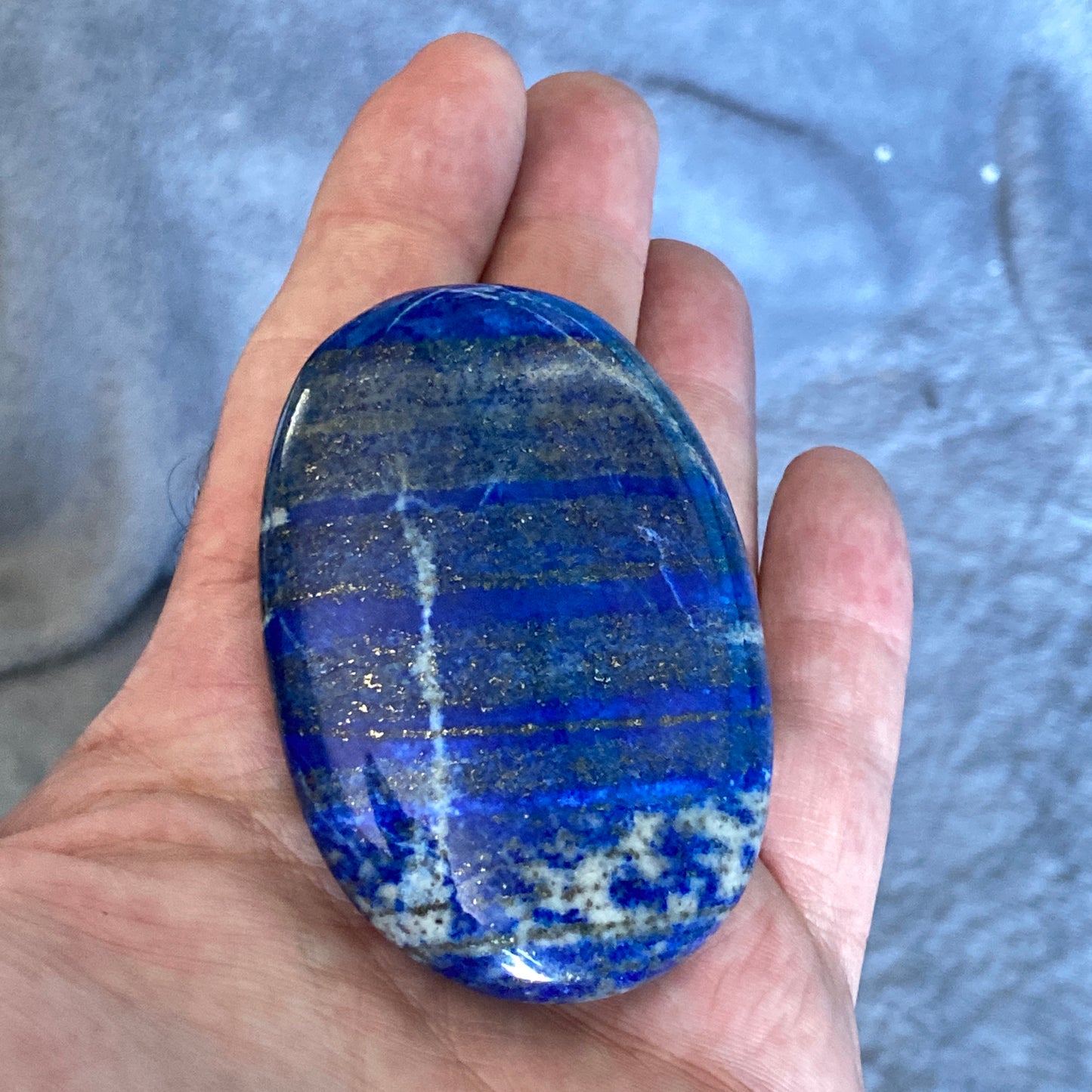 Lapis Lazuli  gemstone Galaxy healing energy Palm Stones