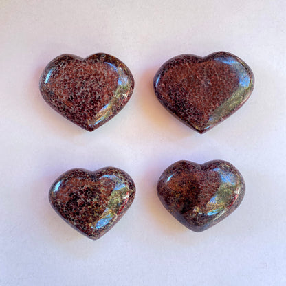 Garnet Gemstone Carved Hearts