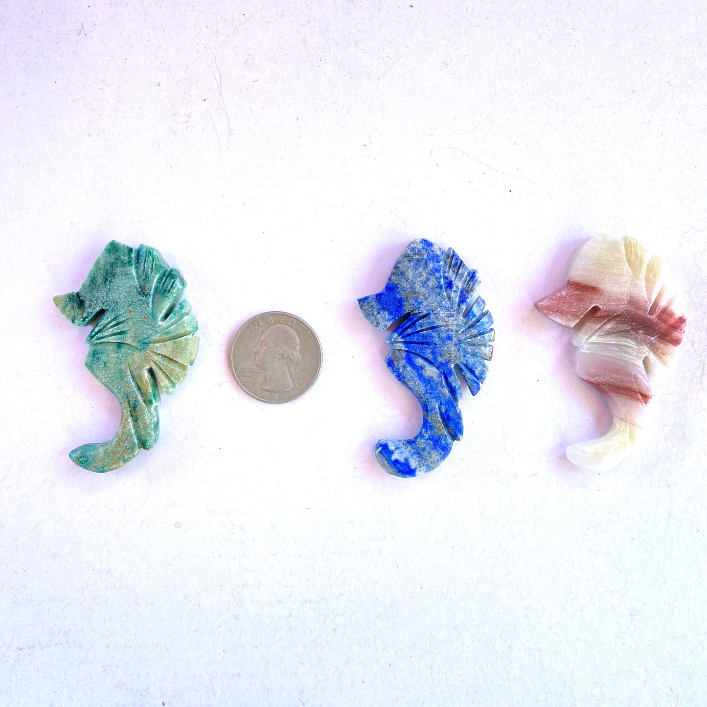 Gemstone Carved Seahorses