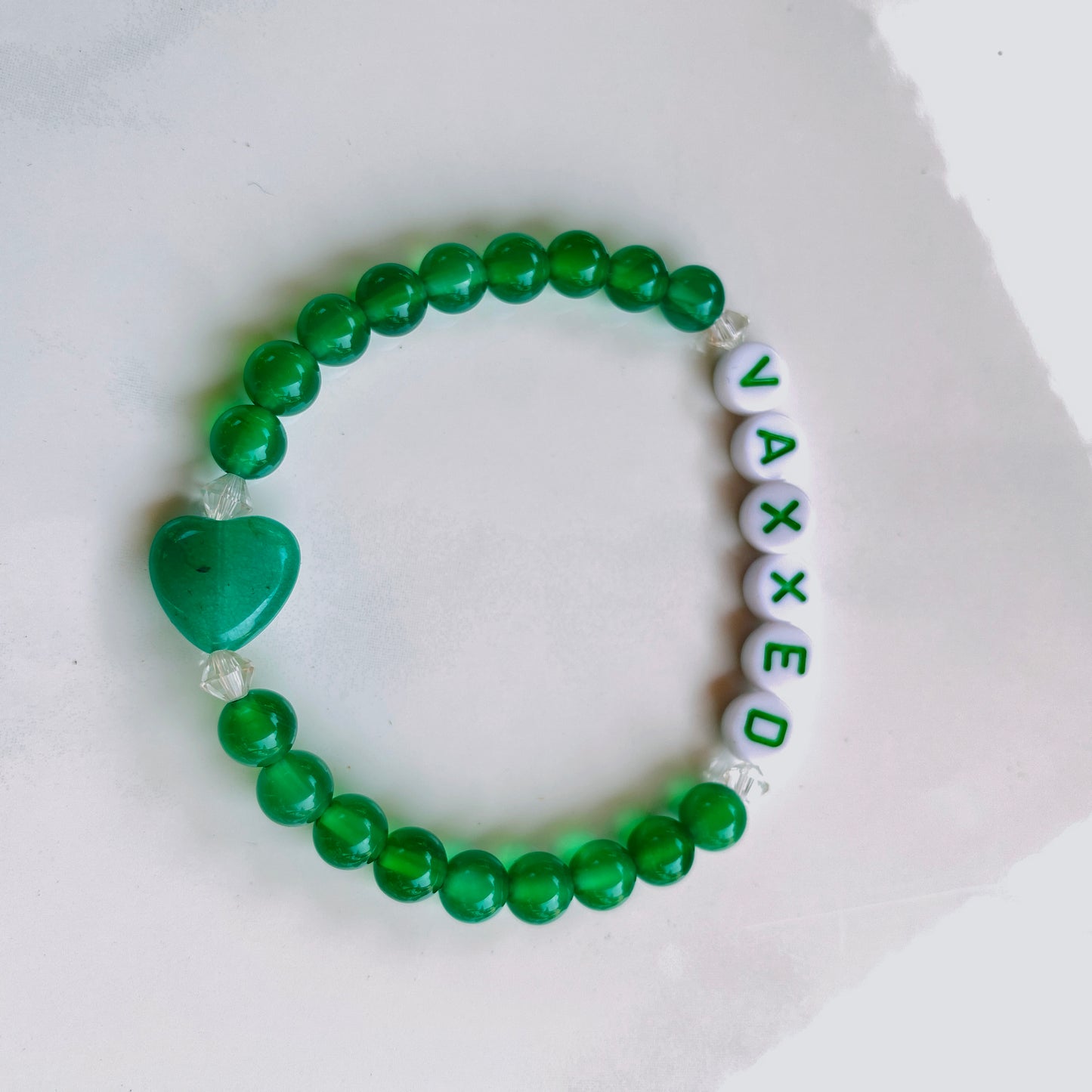 Green Ladies VAXXED gemstone bracelet