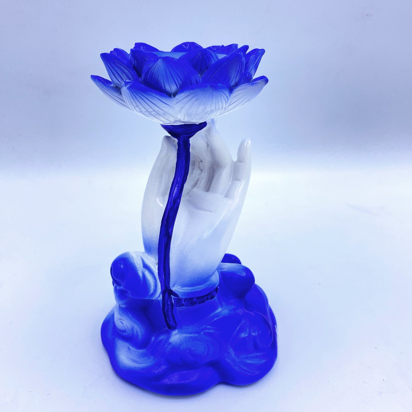 Resin Poured Flower and Hand Sphere Stand/Globe holder