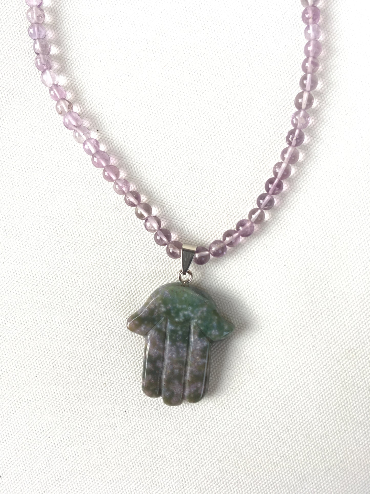 Women's Gemstone Hamsa Palm Necklaces