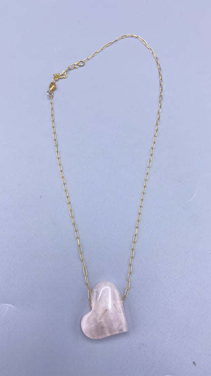 Rose Quartz Heart Necklace