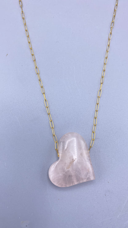 Rose Quartz Heart Necklace