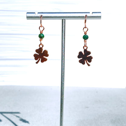 Clovers and Gemstone Earrings