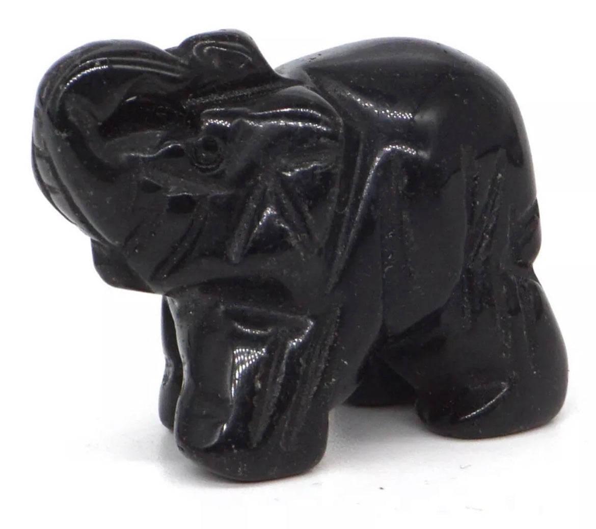 Gemstone Carved Elephants