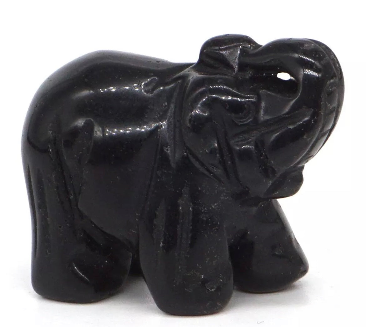 Gemstone Carved Elephants