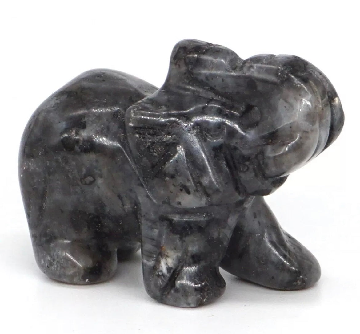 Gemstone Carved Elephants