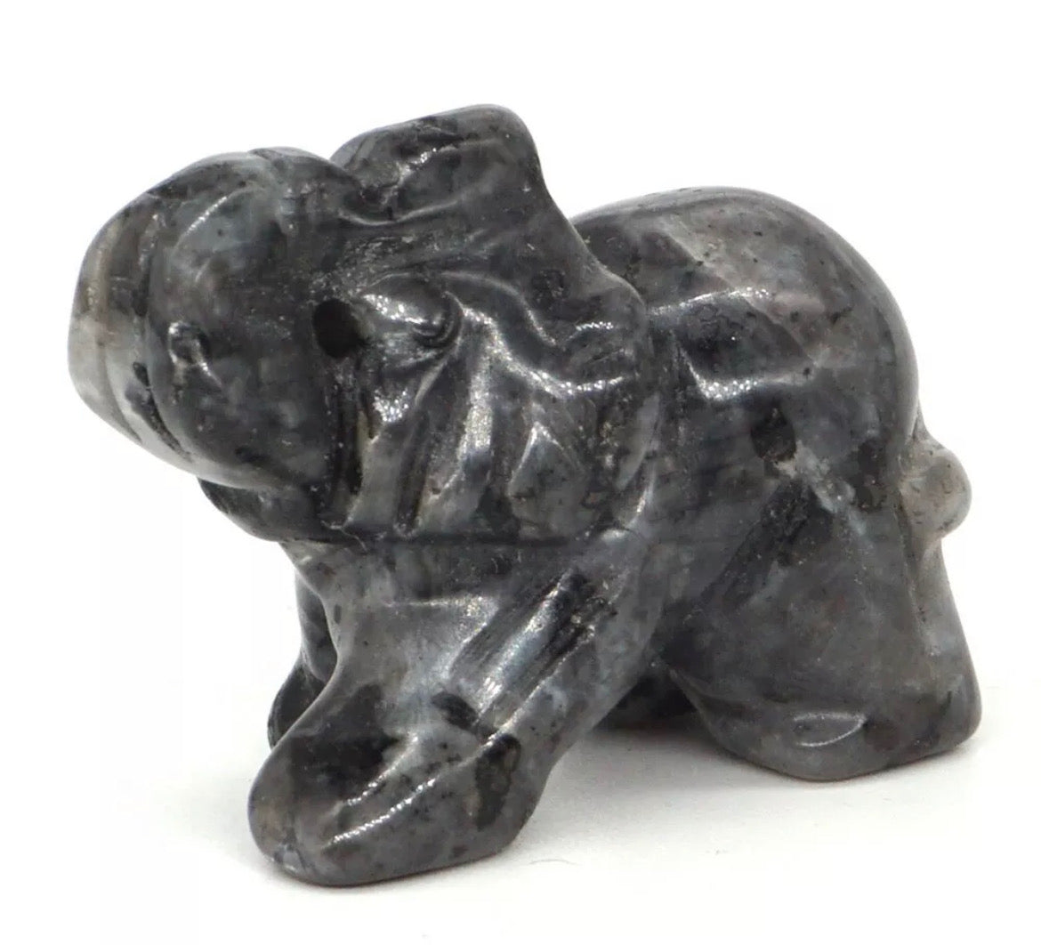 Gemstone Carved Elephants