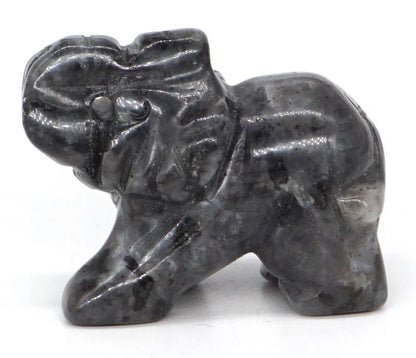 Gemstone Carved Elephants