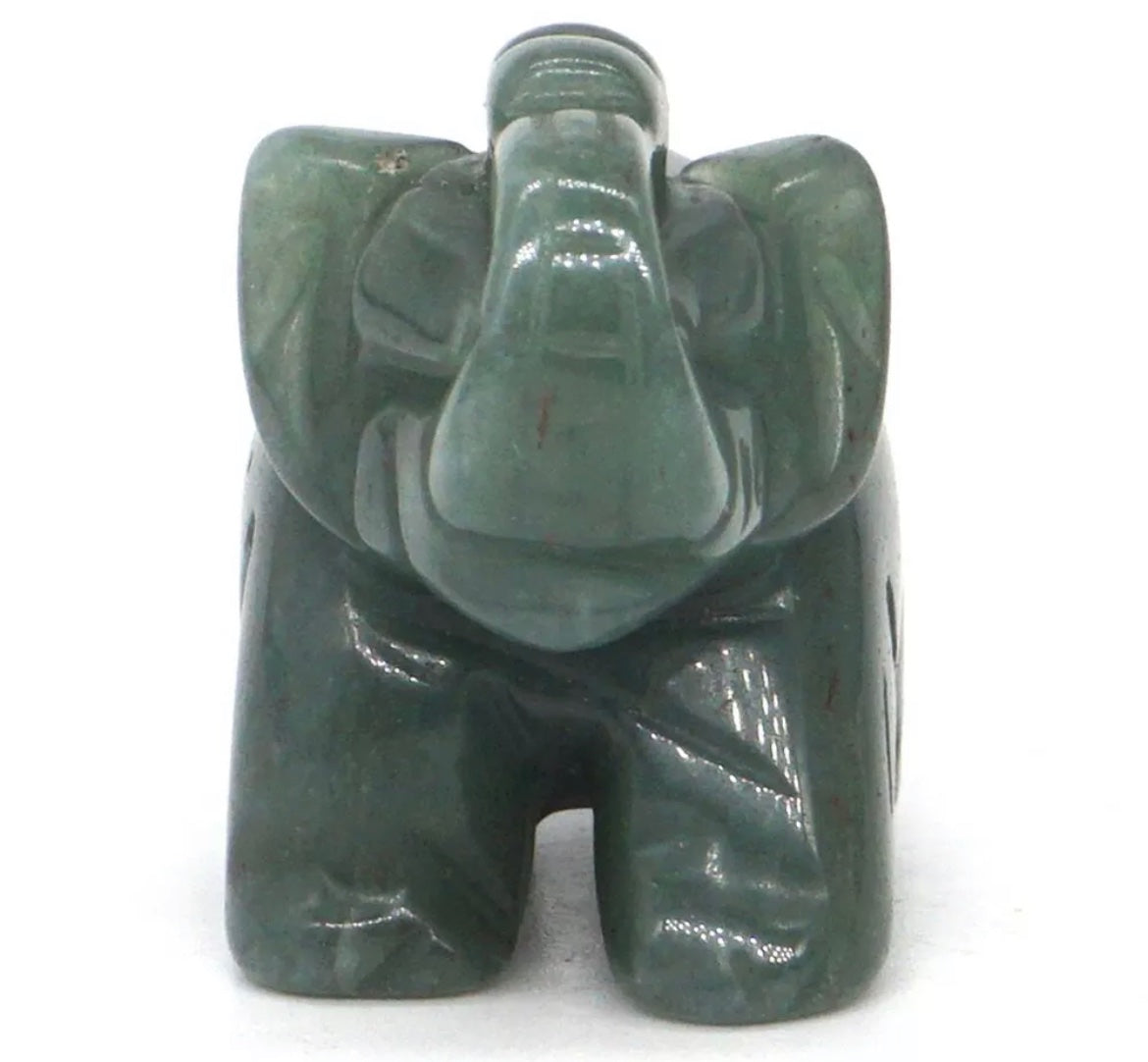 Gemstone Carved Elephants