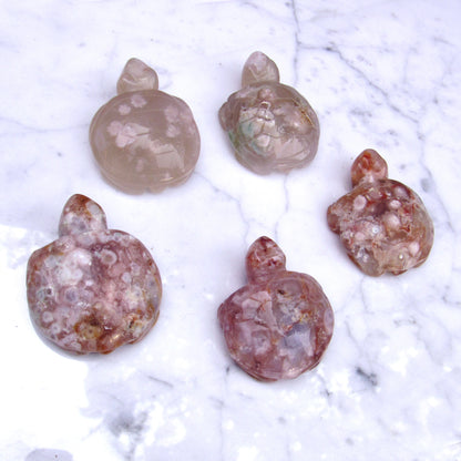 Sakura Agate Gemstone carved Turtles