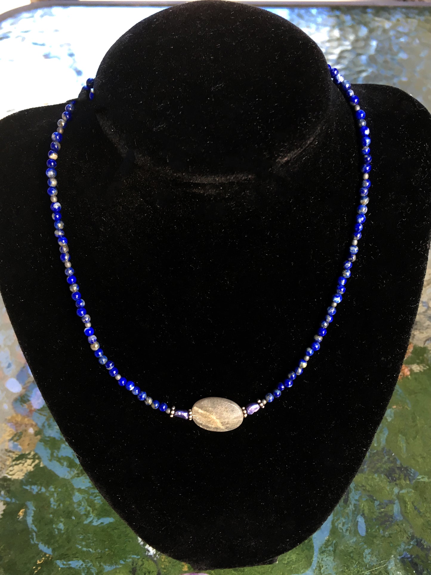 Women's Labradorite, Lapis Lazuli Gemstone Necklace