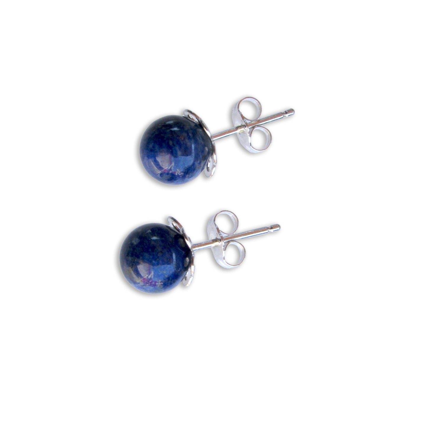 Lapis Lazuli Gemstone and Sterling Silver Stud Earrings