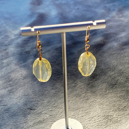 Lemon Citrine Gemstone Drop Earrings