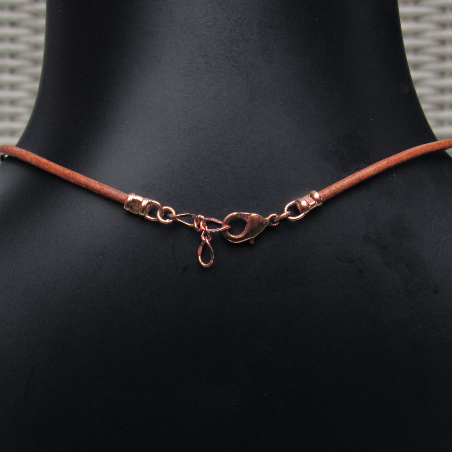 Men's Minimalist Leather Necklace with Gemstone