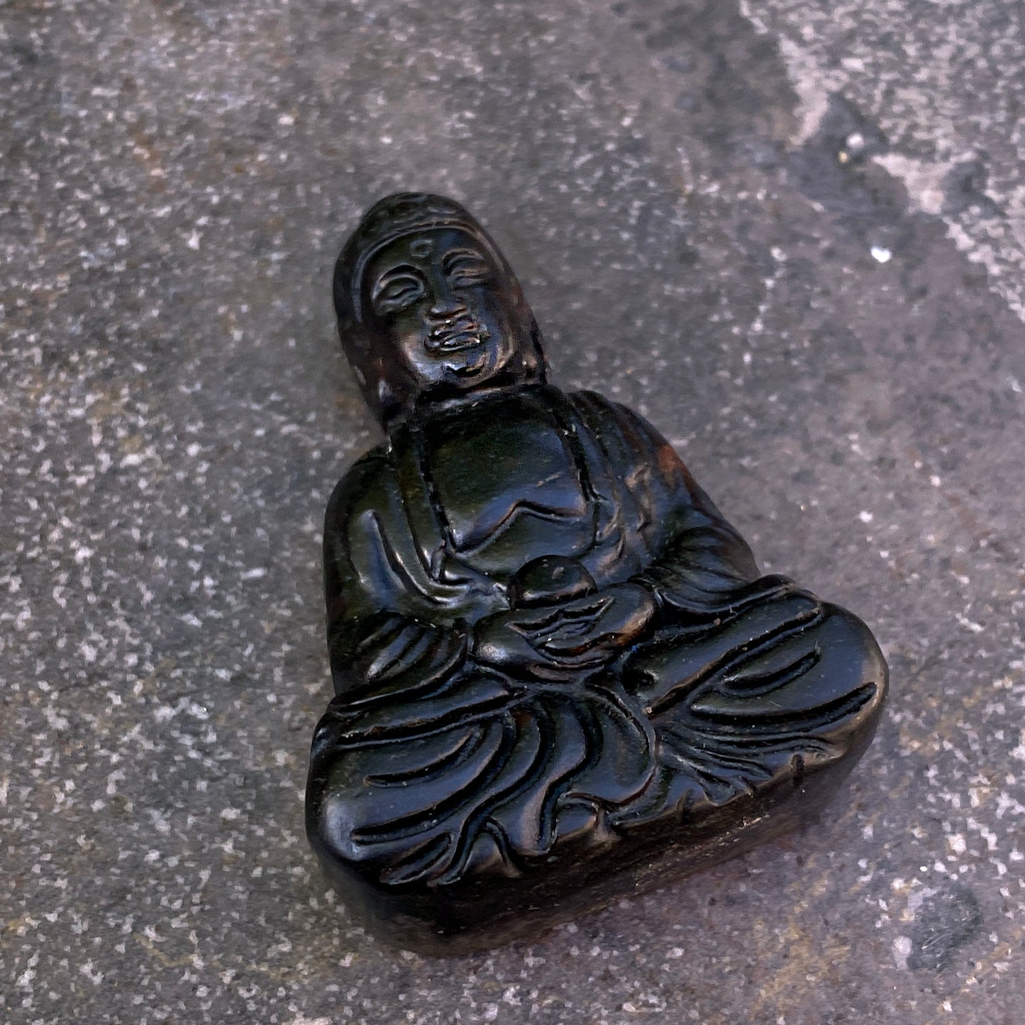 Gemstone Carved Sitting Buddha figure