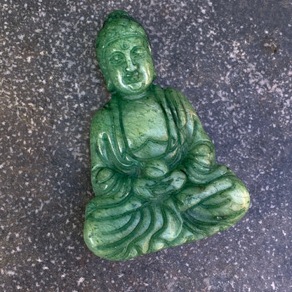 Gemstone Carved Sitting Buddha figure