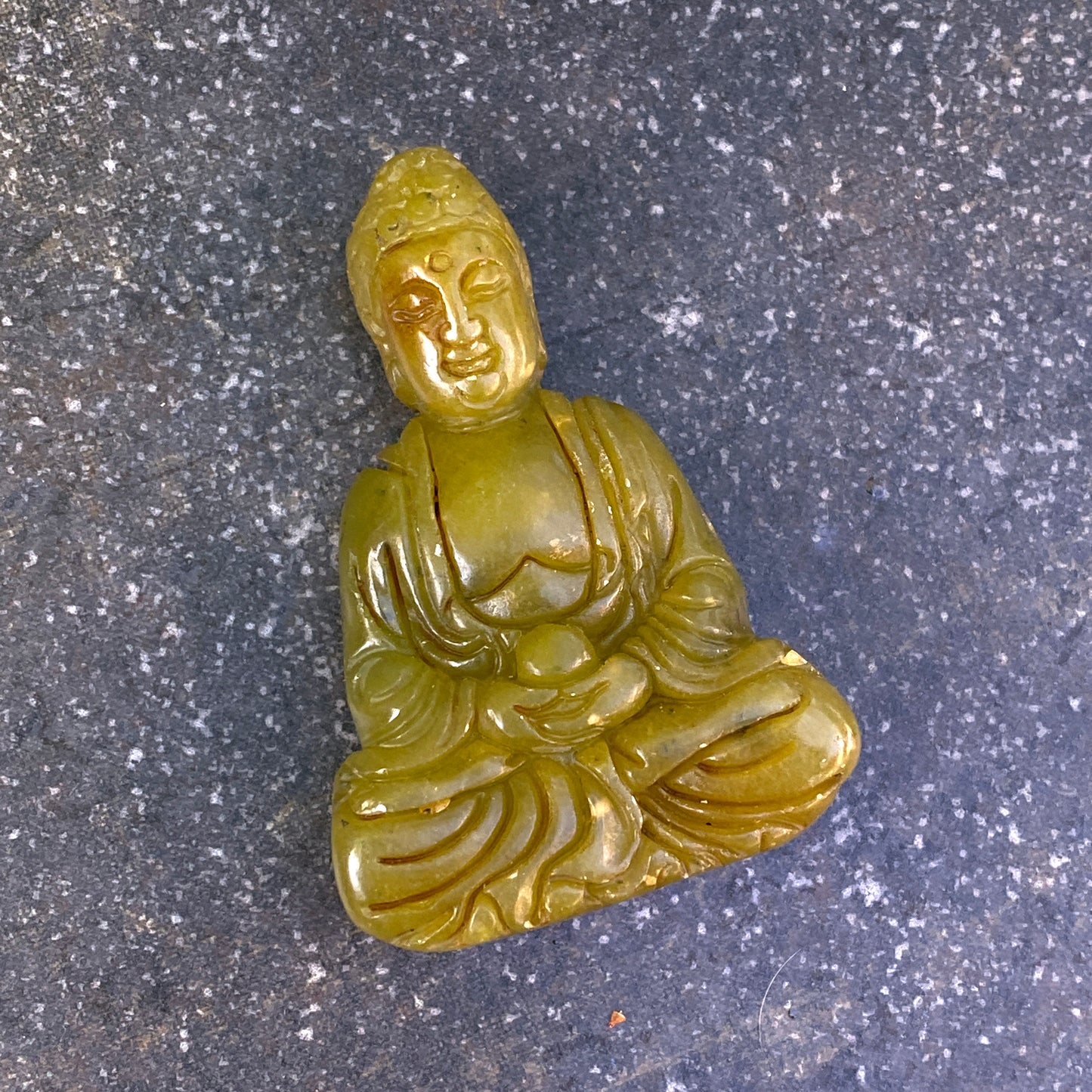 Gemstone Carved Sitting Buddha figure