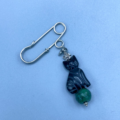 Custom Sterling Broach with kitty