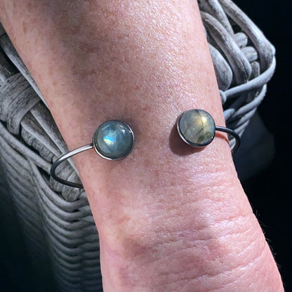 Gemstone Open End Cuff Bracelets