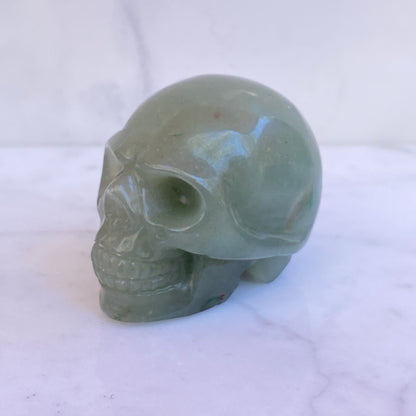 Natural Tiger Eye, Obsidian, Aventurine or White Turquoise gemstone Skull