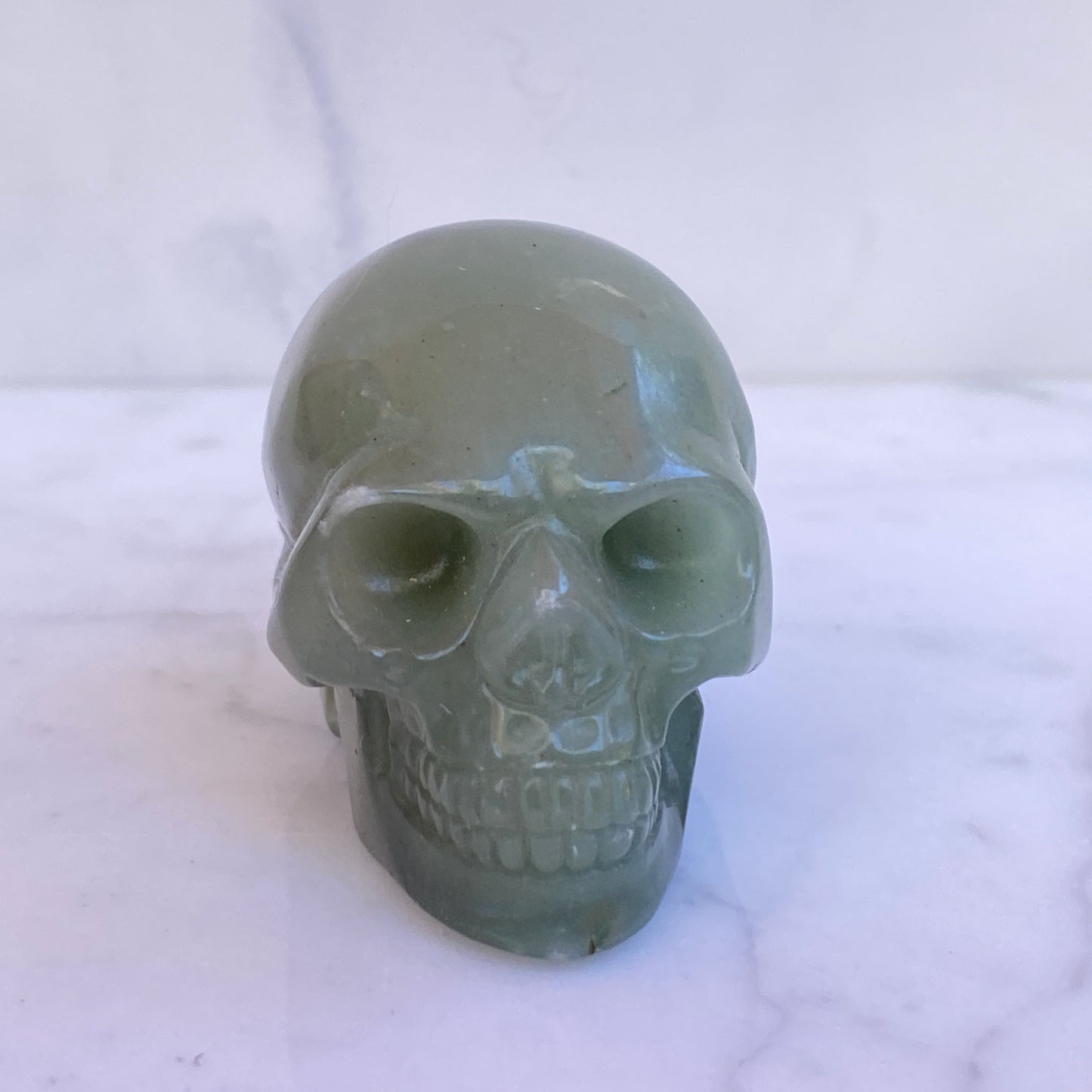 Natural Tiger Eye, Obsidian, Aventurine or White Turquoise gemstone Skull