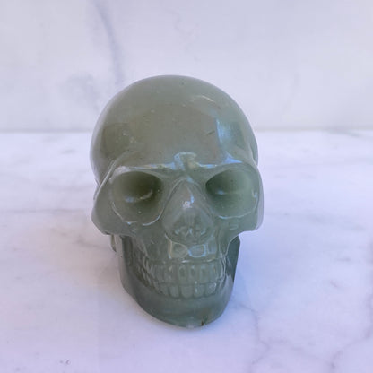 Natural Tiger Eye, Obsidian, Aventurine or White Turquoise gemstone Skull